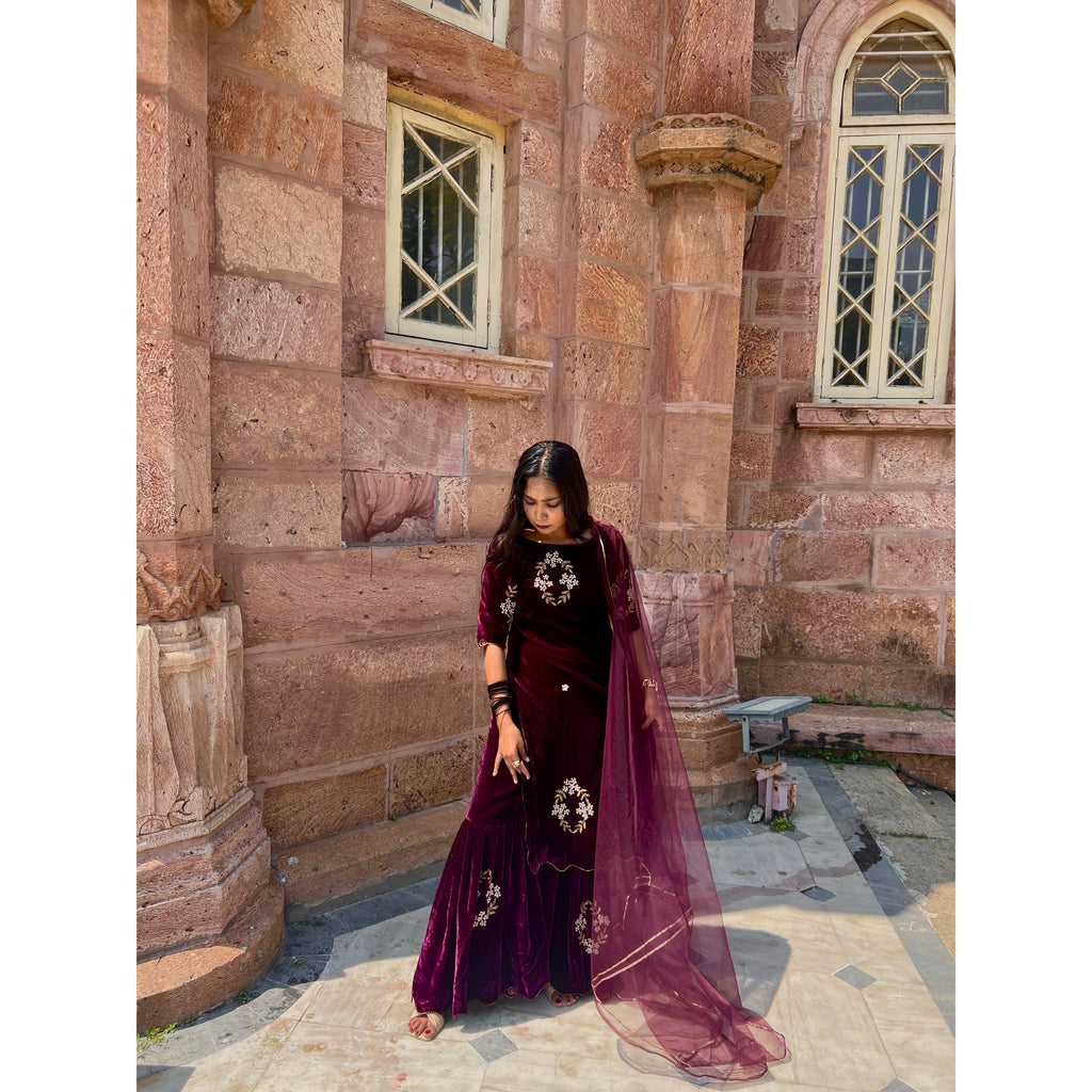 Sharara Velvet Suit