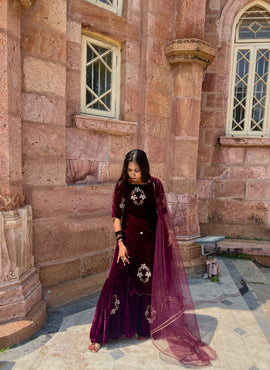 Sharara Velvet Suit